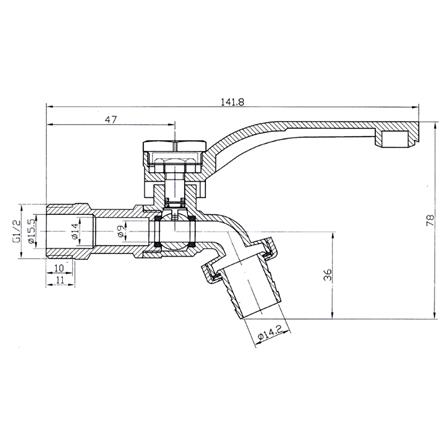 ก๊อกสนาม PP 3/4 นิ้ว สีน้ำเงิน_4