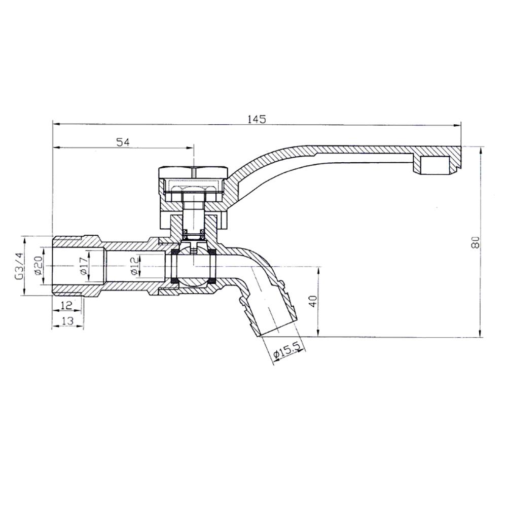 ก๊อกบอล PP 3/4 นิ้ว สีน้ำเงิน