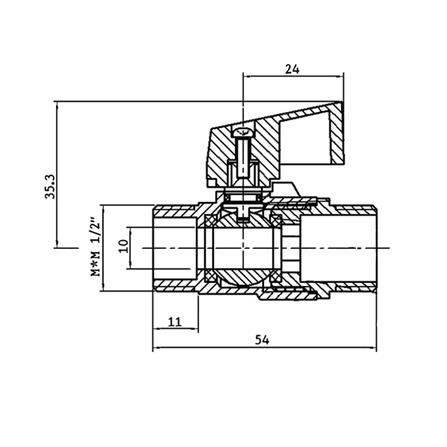 มินิบอลวาล์ว MM PP 1/2 นิ้ว สีน้ำเงิน_2