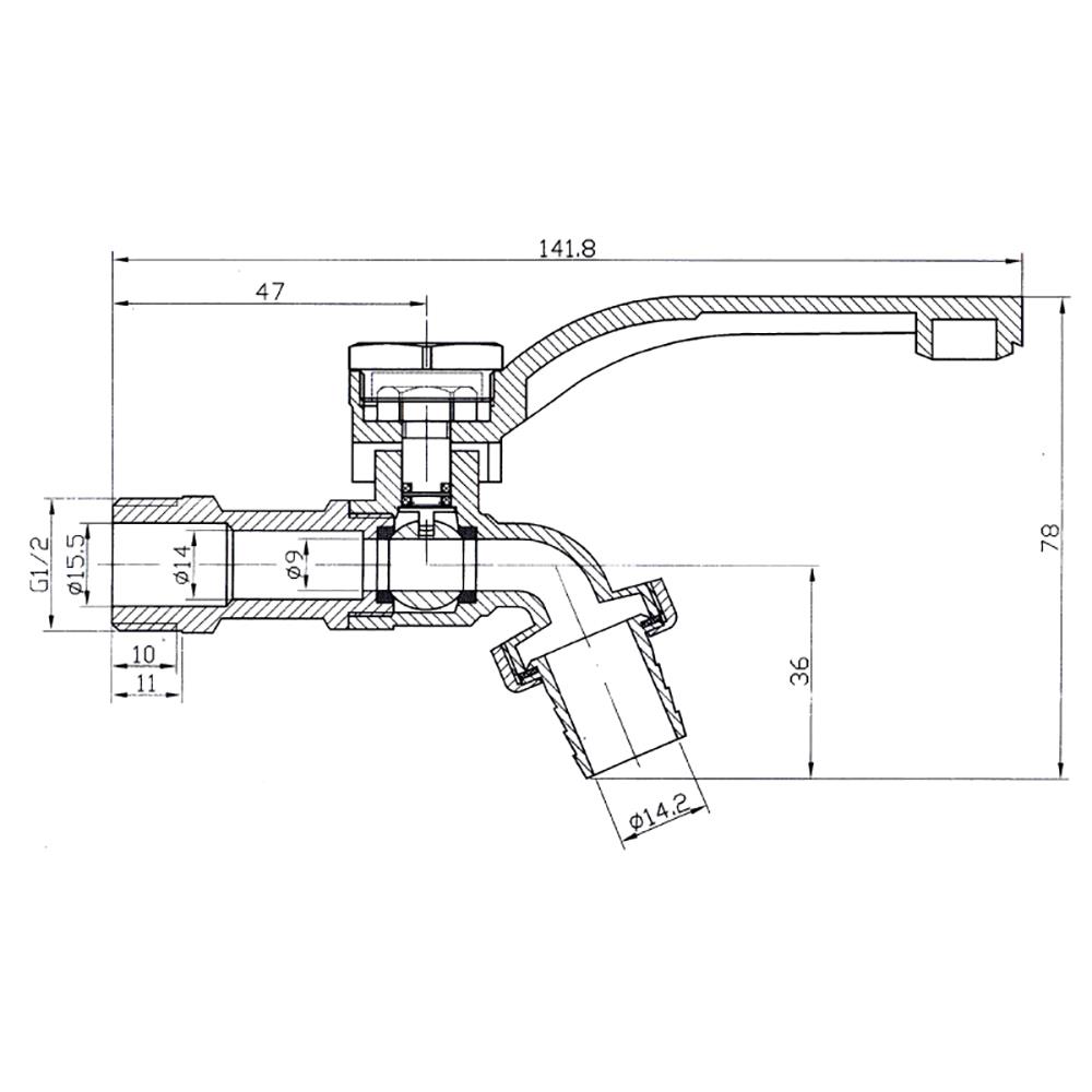 ก๊อกสนาม PP 1/2 นิ้ว สีนำเงิน