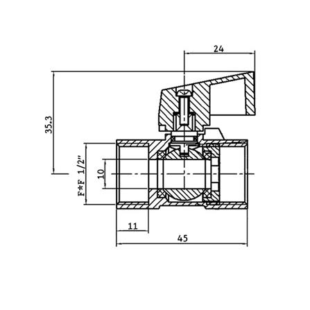 มินิบอลวาล์ว PP FF 1/2 นิ้ว สีน้ำเงิน_2