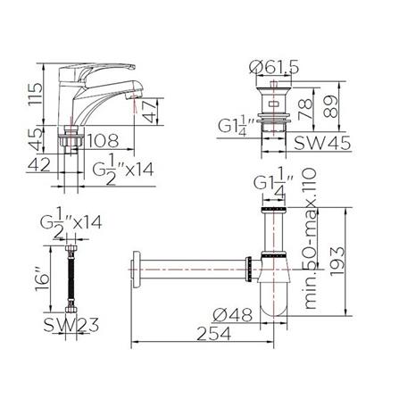 ก๊อกอ่างล้างหน้าเดี่ยว KARAT KFA-029-610 สีโครม_1