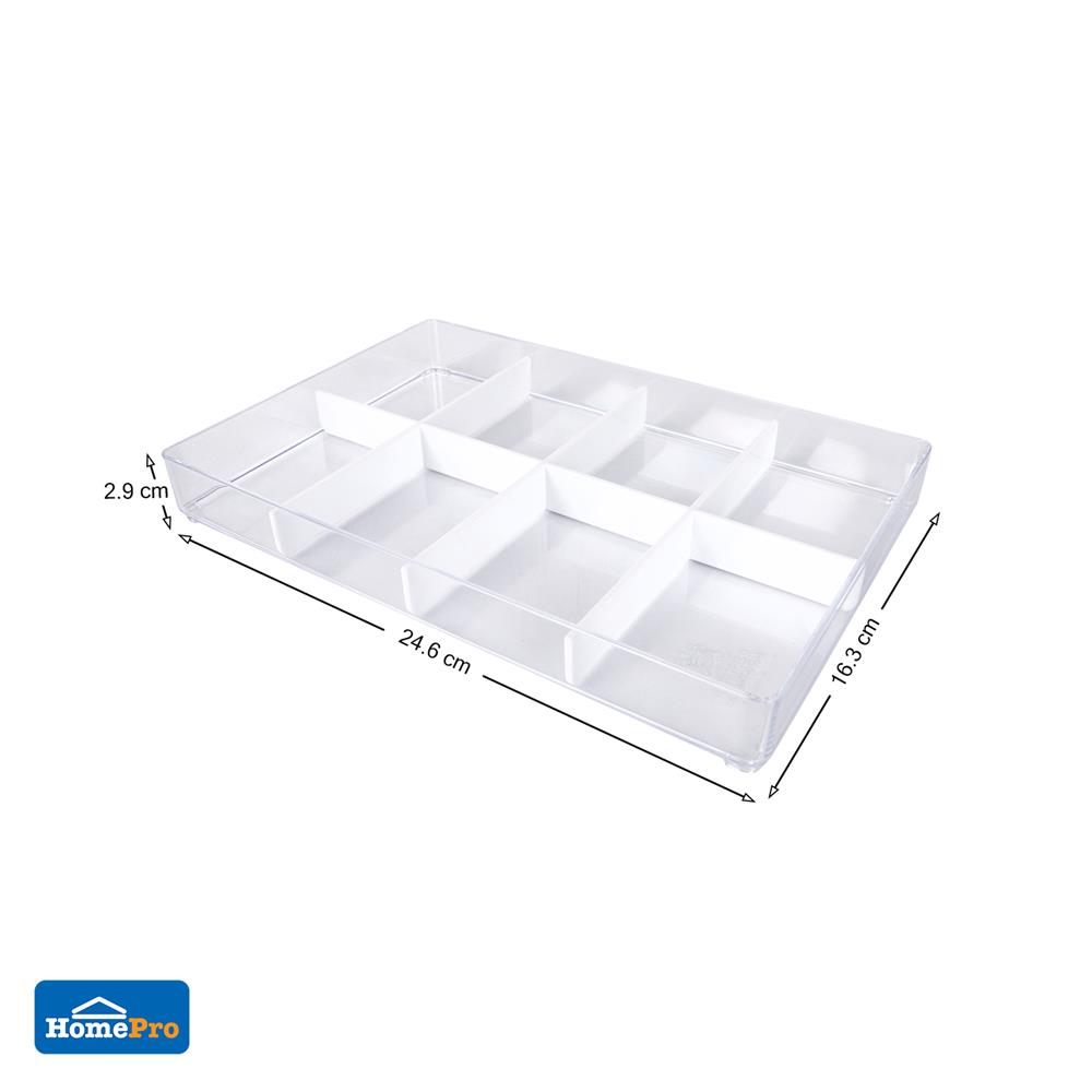 กล่องแบ่งช่อง 8 ช่อง STACKO TLV605 16.3x24.6x2.9 ซม. สีใส