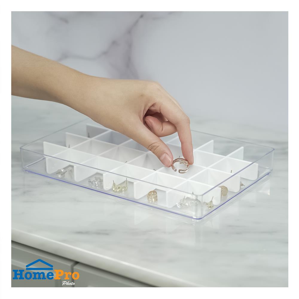 กล่องแบ่งช่อง 24 ช่อง STACKO TLV606 16.3x24.6x2.9 ซม. สีใส