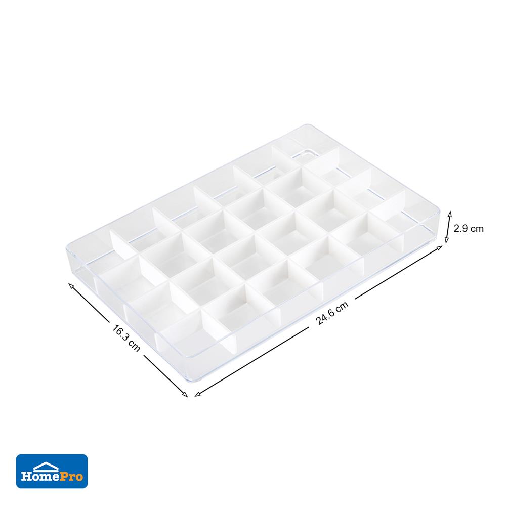 กล่องแบ่งช่อง 24 ช่อง STACKO TLV606 16.3x24.6x2.9 ซม. สีใส