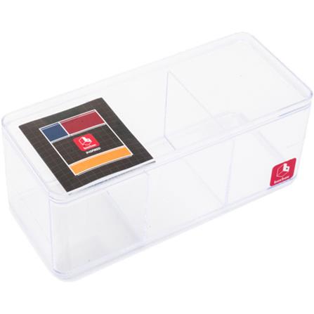 กล่องแบ่งช่อง 3 ช่อง BOXBOX BB01033 9x21x8.8 ซม. สีใส