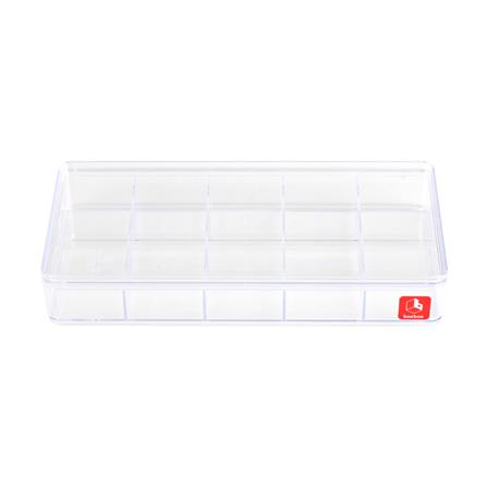 กล่องแบ่งช่อง 15 ช่อง BOXBOX BB010415 13.5x28.2x4.8 ซม. สีใส_1
