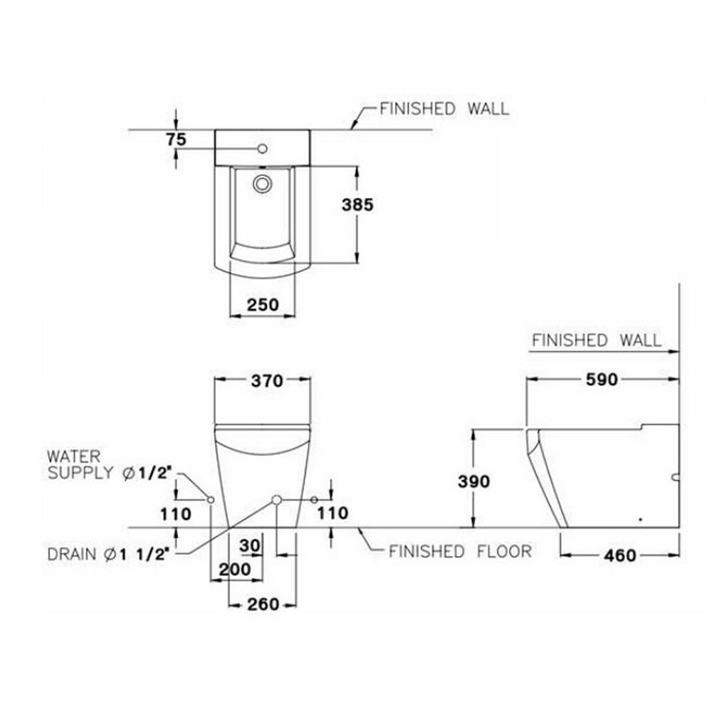โถปัสสาวะหญิง COTTO B37017 สีขาว