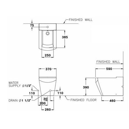โถปัสสาวะหญิง COTTO B37017 สีขาว_1