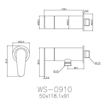 วาล์วฝักบัว 1ทาง WS-0910_1