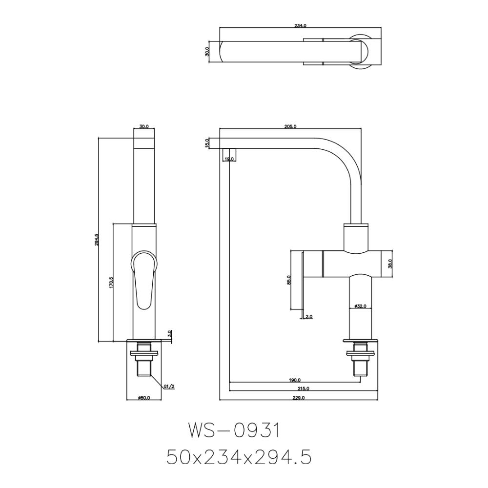 ก๊อกซิงค์เดี่ยวเคาน์เตอร์ WS WS-0931
