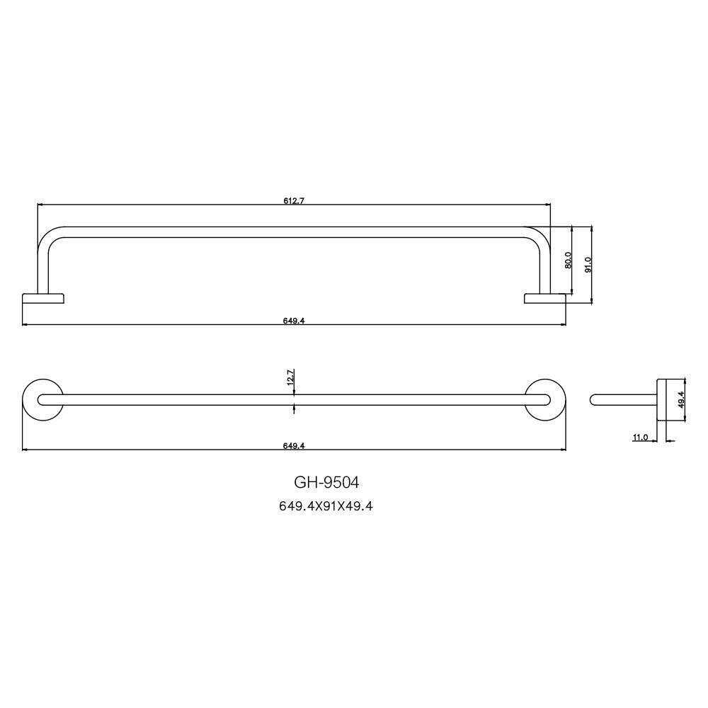 ราวแขวนผ้า WS GH-9504 60 ซม. สเตนเลส