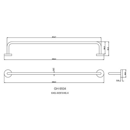 ราวแขวนผ้า WS GH-9504 60 ซม. สเตนเลส_1