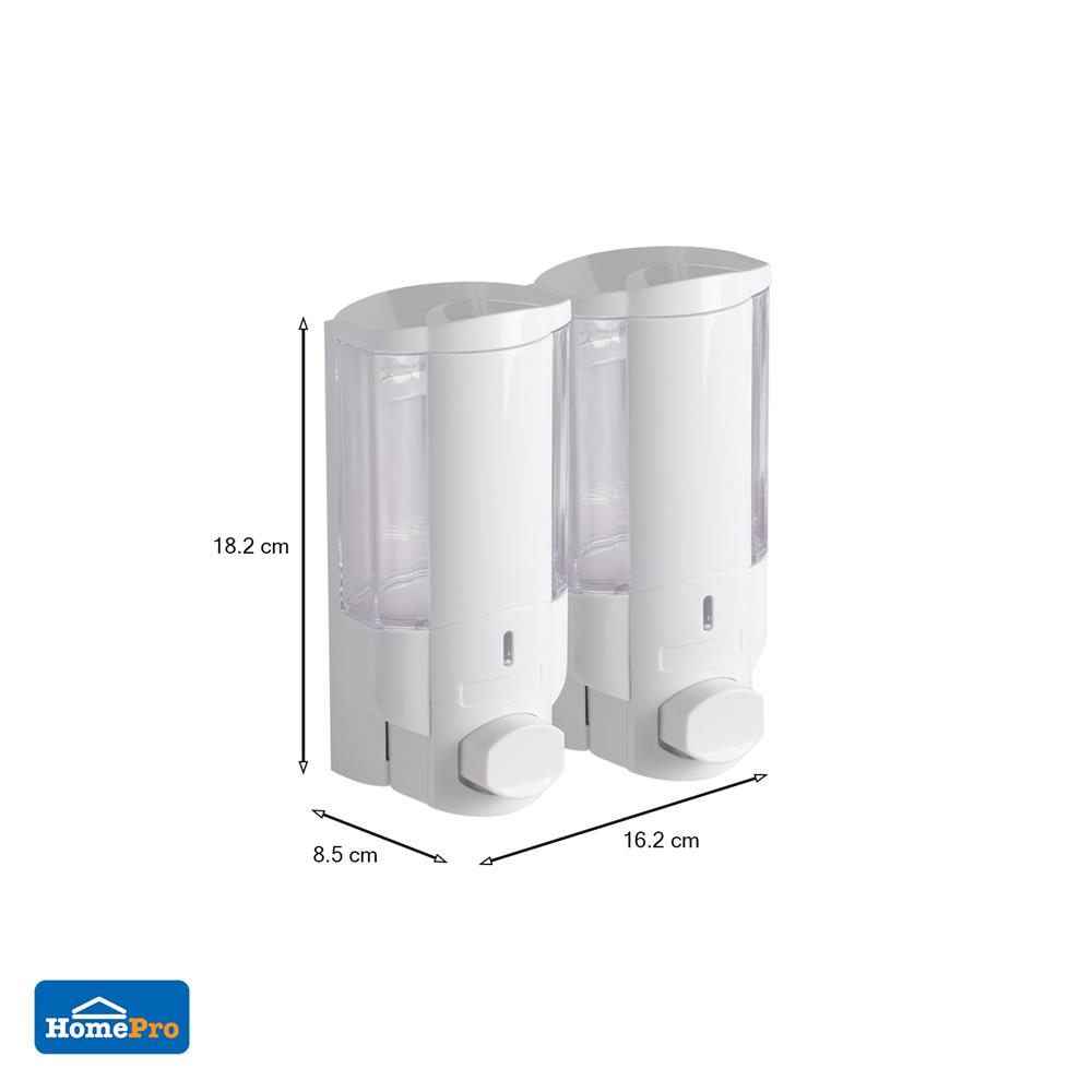 ที่กดสบู่ 2 ช่อง MOYA SD-828A สีขาว-ใส