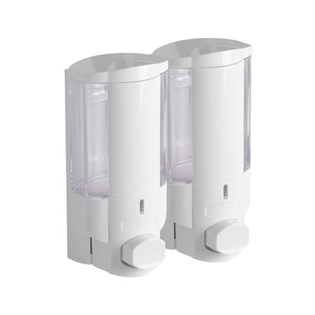 ที่กดสบู่ 2 ช่อง MOYA SD-828A สีขาว-ใส_1