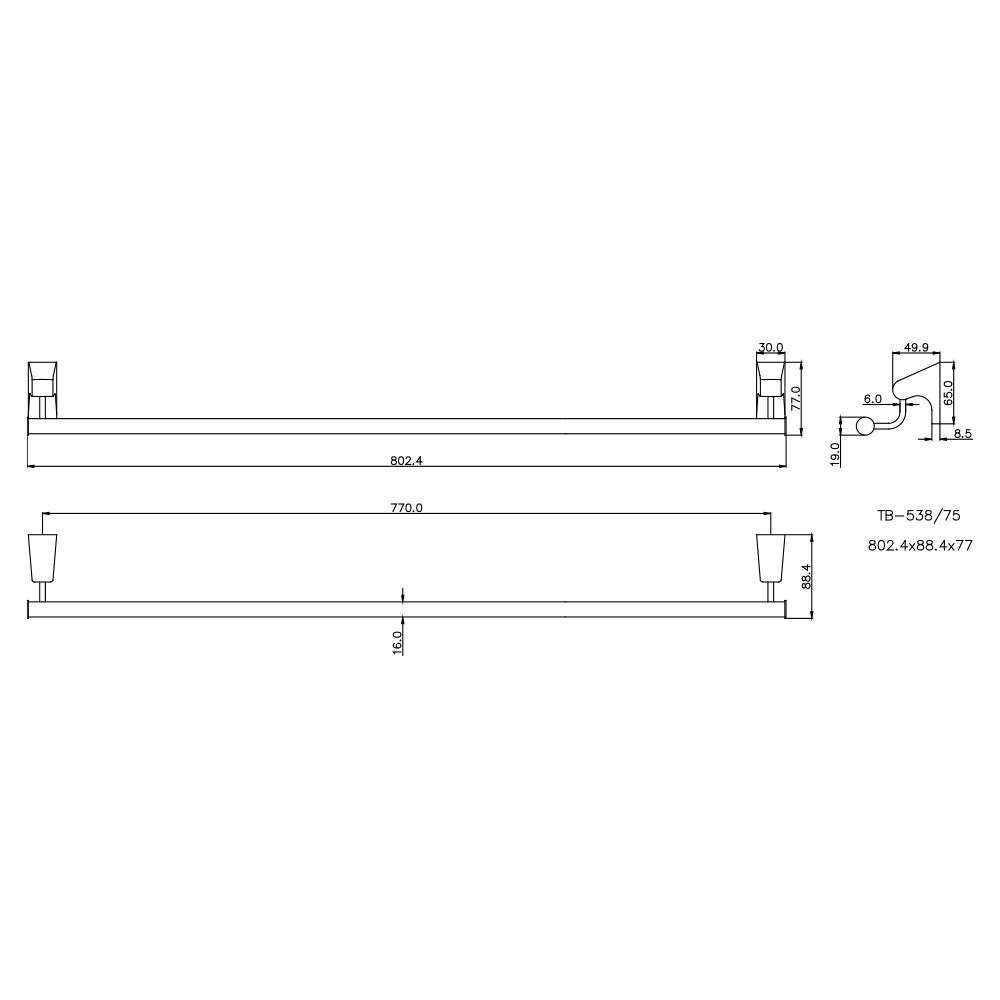 ราวแขวนผ้า TB-538/75