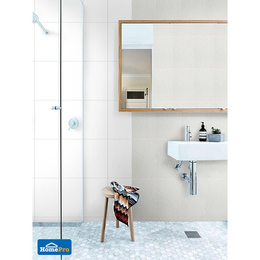 กระเบื้องผนัง 10x16 นิ้ว COTTO กลอสไวท์ PM 1 ตร.ม.