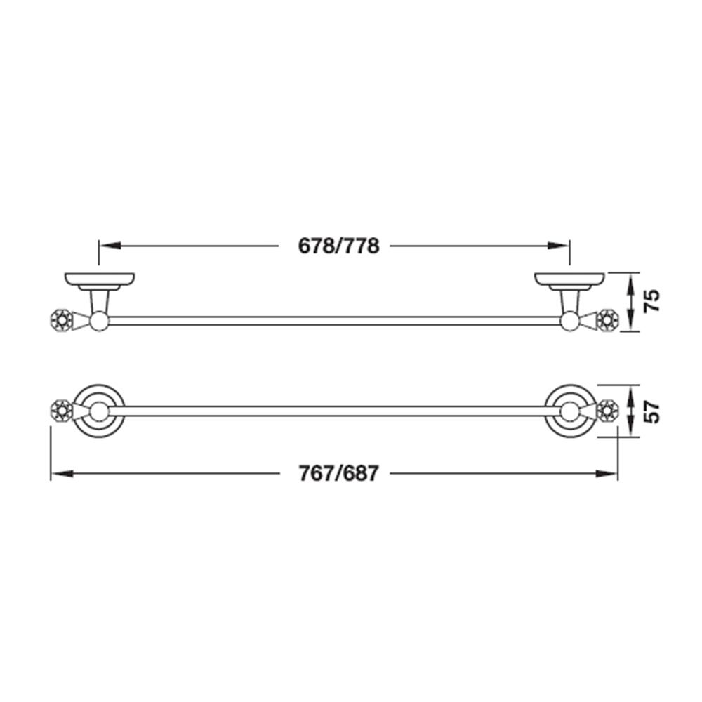 ราวแขวนผ้า HAFELE 495.80.055 สีโครม