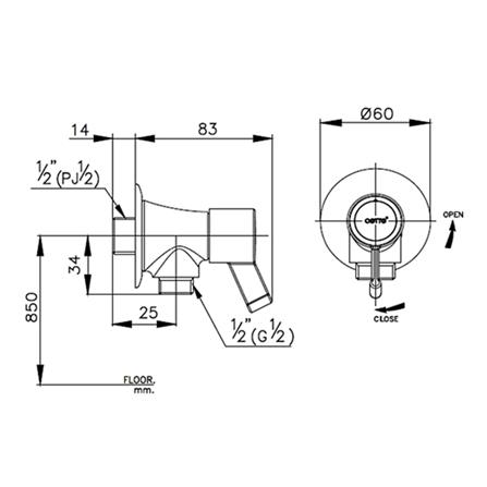 วาล์วฝักบัว 1 ทาง COTTO CT1092C33(HM)_1