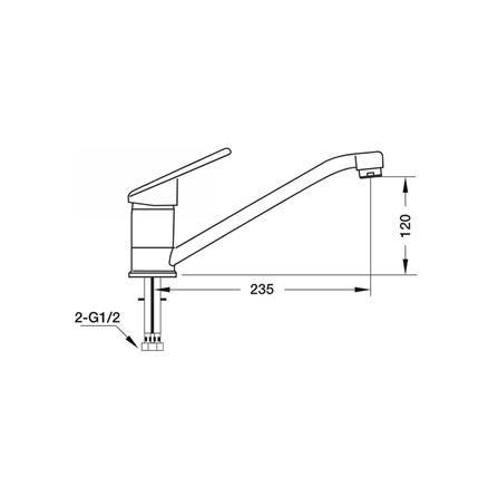 ก๊อกซิงค์เดี่ยวเคาน์เตอร์ HAFELE 495.50.057 สีโครม_1
