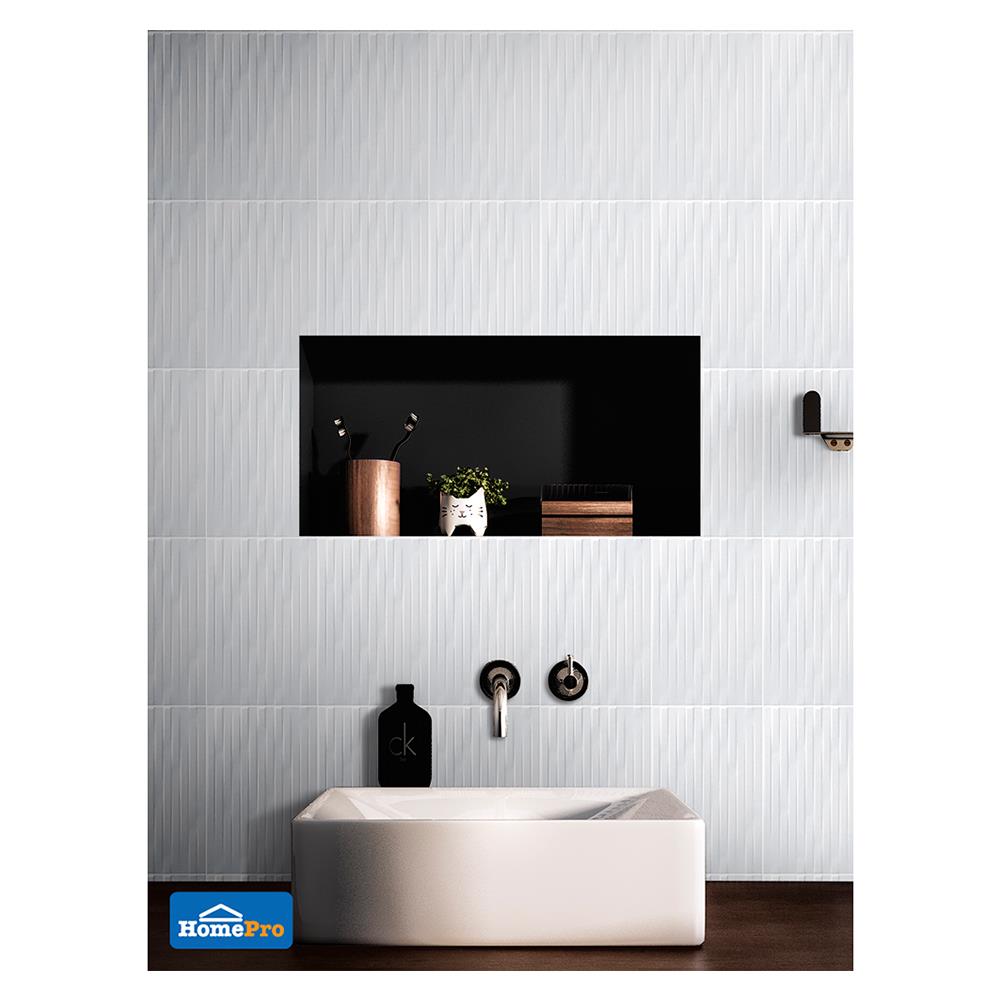 กระเบื้องผนัง 8x12 นิ้ว COTTO บริก กลอส ขาว PM