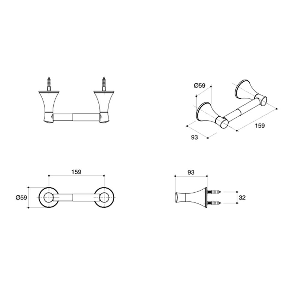 ที่ใส่กระดาษชำระ KOHLER K-13434T-CP สีโครม