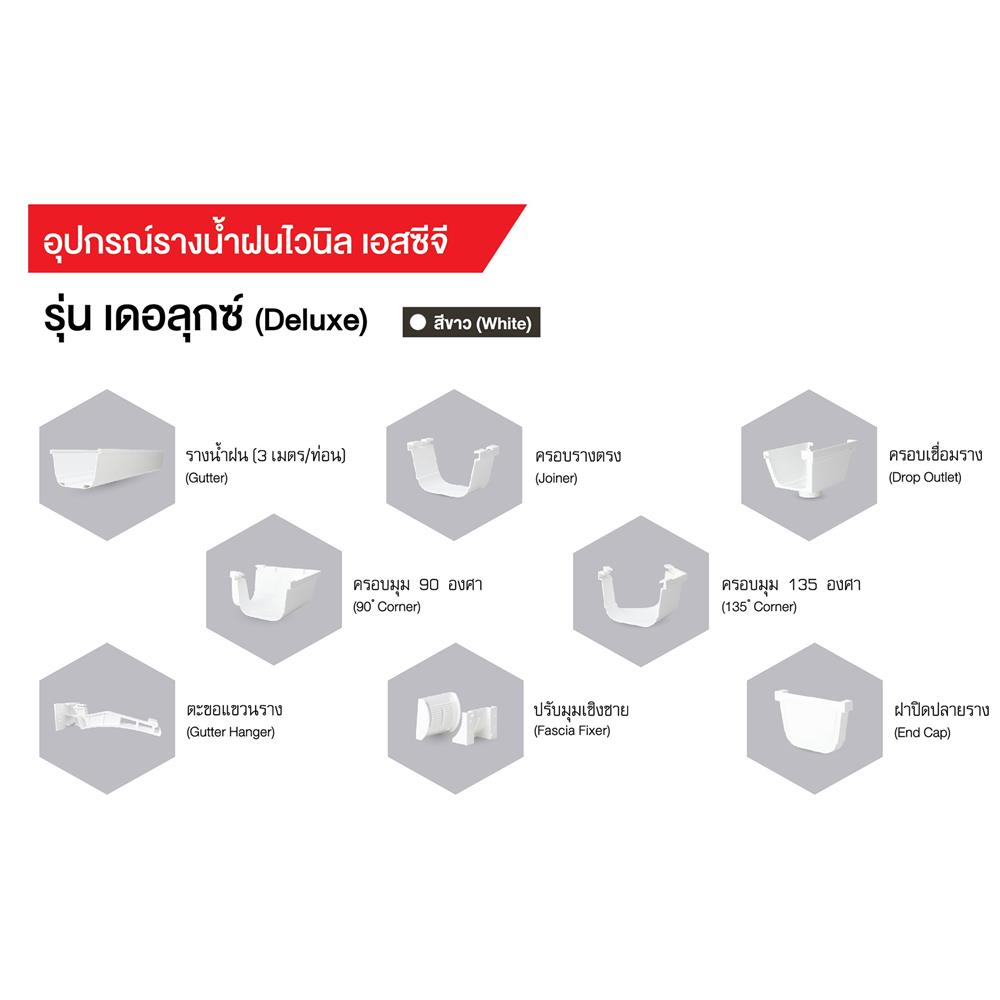 รางน้ำฝน ไวนิล SCG DELUXE 3 ม. สีขาว