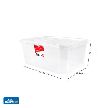 กล่องเก็บของ ฝาล็อค STACKO FAMILI 16.5 ลิตร สีใส_4