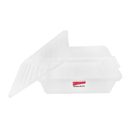 กล่องเก็บของ ฝาล็อค STACKO FAMILI 36 ลิตร สีใส_2