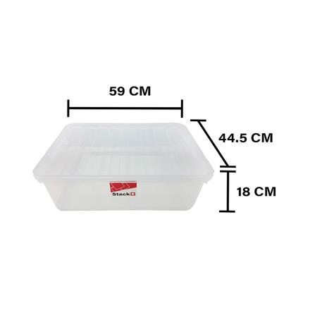 กล่องเก็บของ ฝาล็อค STACKO FAMILI 36 ลิตร สีใส_4
