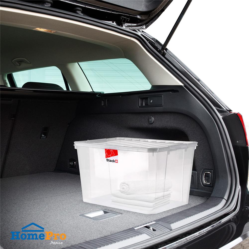 กล่องเก็บของ ฝาล็อค STACKO FAMILI 70.5 ลิตร สีใส