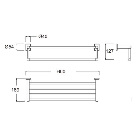 ชั้นวางพร้อมราว AMERICAN STANDARD K-2501-53-N สีโครม_1