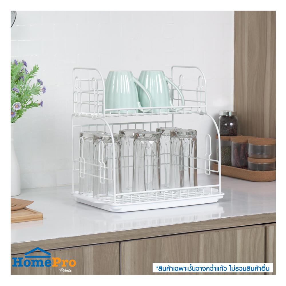 ชั้นวางคว่ำแก้วลวดเคลือบ 2 ชั้น EKONO 3042E