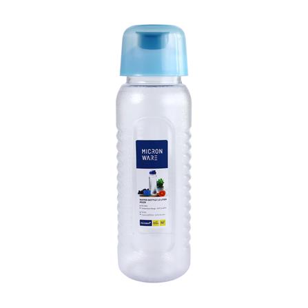 ขวดน้ำทรงกลมฝาดึง MICRONWARE 1.2 ลิตร สีฟ้า