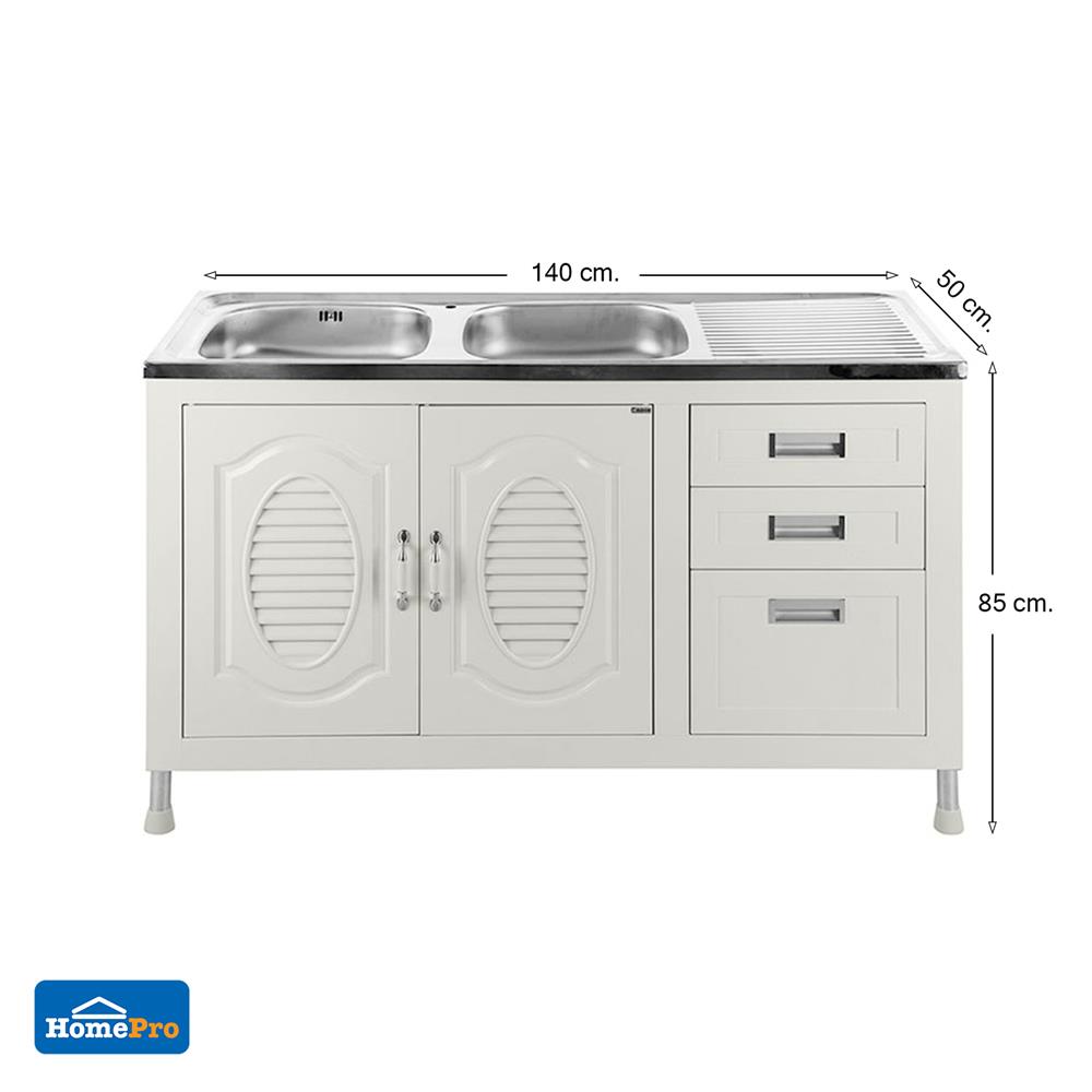 ตู้ตั้งพื้น ABS CABIN LILY 2B1D 140 ซม. สีครีม