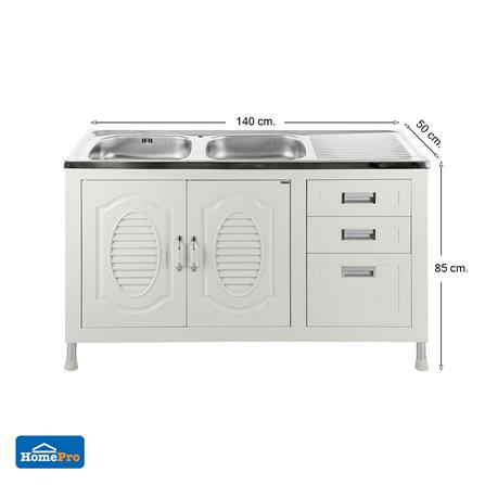 ตู้ตั้งพื้น ABS CABIN LILY 2B1D 140 ซม. สีครีม_12