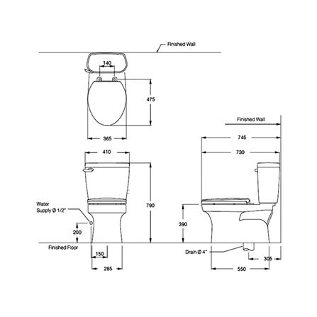 สุขภัณฑ์ 2 ชิ้น COTTO C1387 6L สีขาว (EXC.)_2