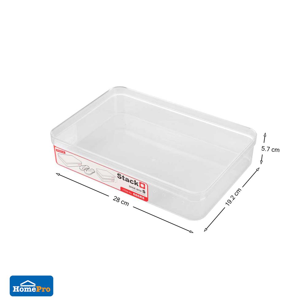 กล่องรองเท้า STACKO 886RS 19.2x28x5.7 ซม. สีใส