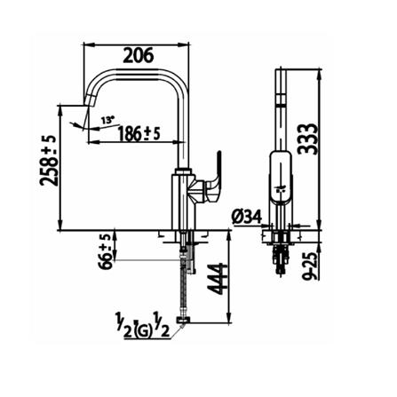 ก๊อกซิงค์ผสมเคาน์เตอร์ COTTO CT2150A_1