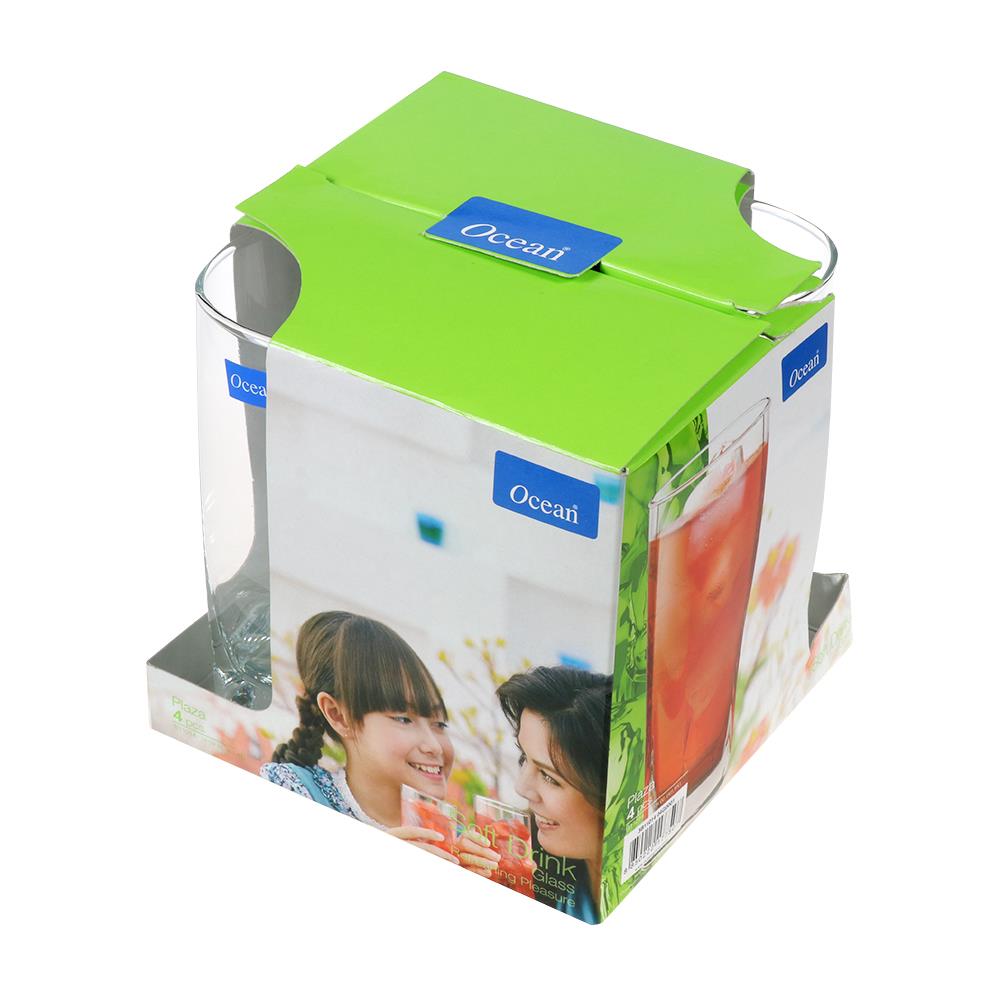 แก้วน้ำ 400ml OCEAN GLASS PLAZA แพ็ค 4 ใบ