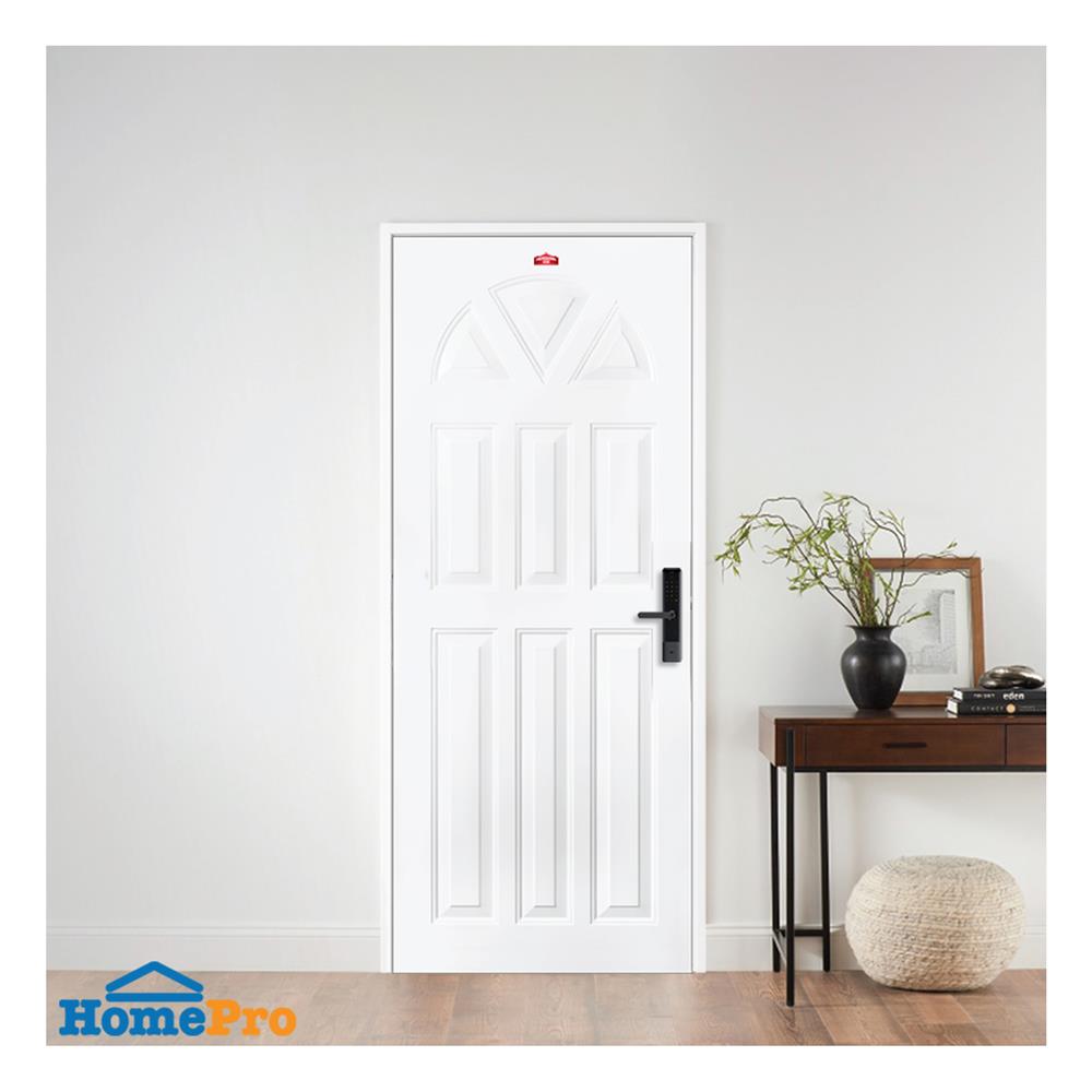 ประตูภายนอกเหล็ก เจาะลูกบิด PROFESSIONAL DOOR B1W 79.2x199.4 ซม. สีขาว