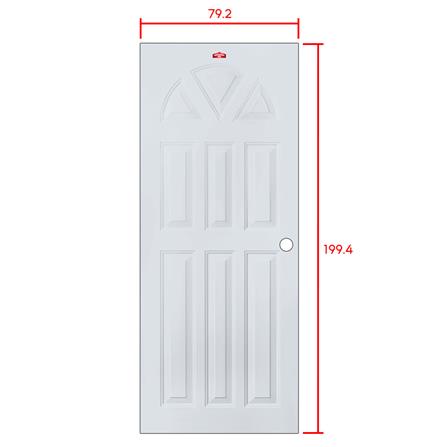 ประตูภายนอกเหล็ก เจาะลูกบิด PROFESSIONAL DOOR B1G 79.2x199.4 ซม. สีเทา_5
