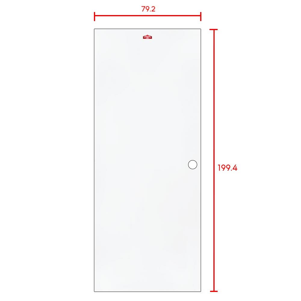 ประตูภายนอกเหล็ก เจาะลูกบิด PROFESSIONAL DOOR D1W 79.2x199.4 ซม. สีขาว