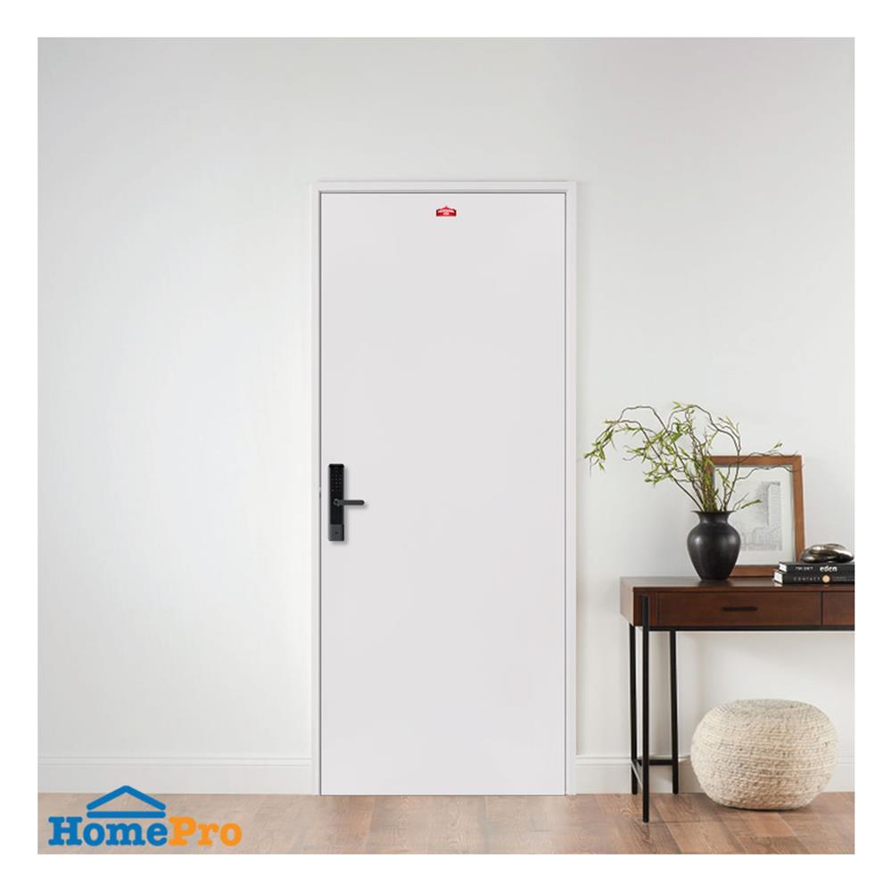 ประตูภายนอกเหล็ก เจาะลูกบิด PROFESSIONAL DOOR D1C 79.2x199.4 ซม. สีครีม