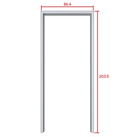 วงกบประตูเหล็ก PROFESSIONAL DOOR FR1LG 86.4x203.5 ซม. สีเทา_5