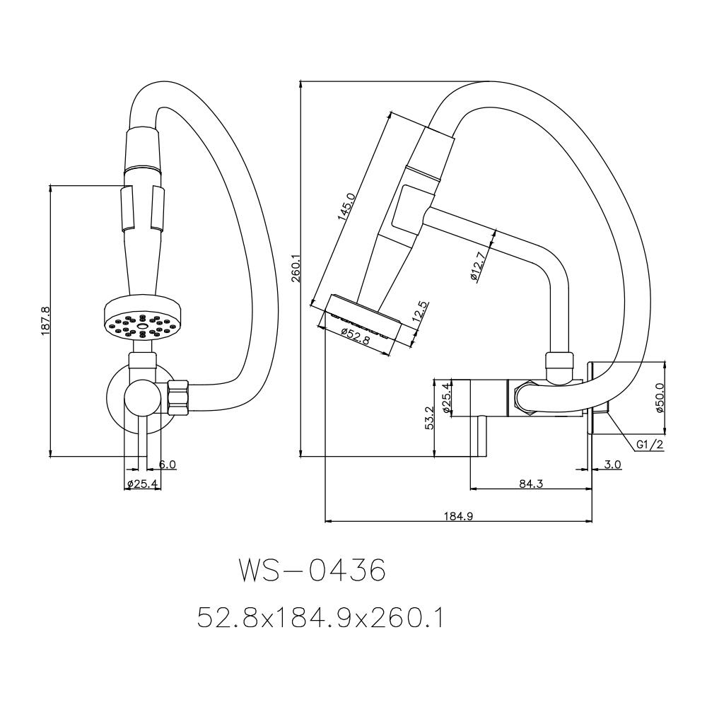 ก๊อกซิงค์เดี่ยวผนัง WS WS-0436 สีเงิน