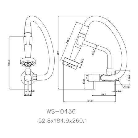 ก๊อกซิงค์เดี่ยวผนัง WS WS-0436 สีเงิน_1