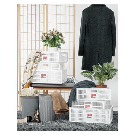 STACKABLE STORAGE BOX STACKO DT-21 S 28X19.8X13.3CM WHITE_3