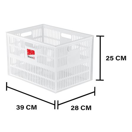 กล่องซ้อนได้ STACKO DT-38 L 39x28x25 ซม. สีขาว_5