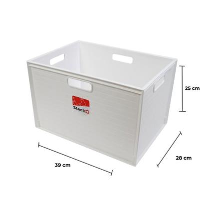 กล่องซ้อนได้ STACKO UT-38 L 39x28x25 ซม. สีขาว_4